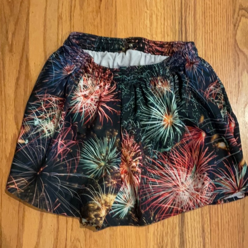 B.O.A. USA - 3” Swim Trunks - Fireworks Design - Men’s Size M